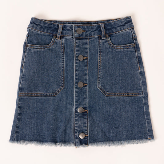 Front Pocket Denim Skirt